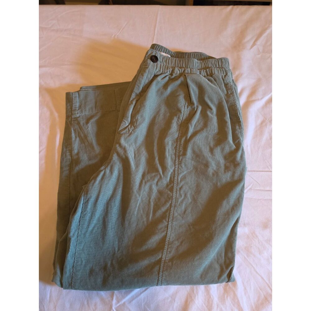 Madewell Tapered Huston Pull-On Corduroy Pants Sage Green Size Woman's Med